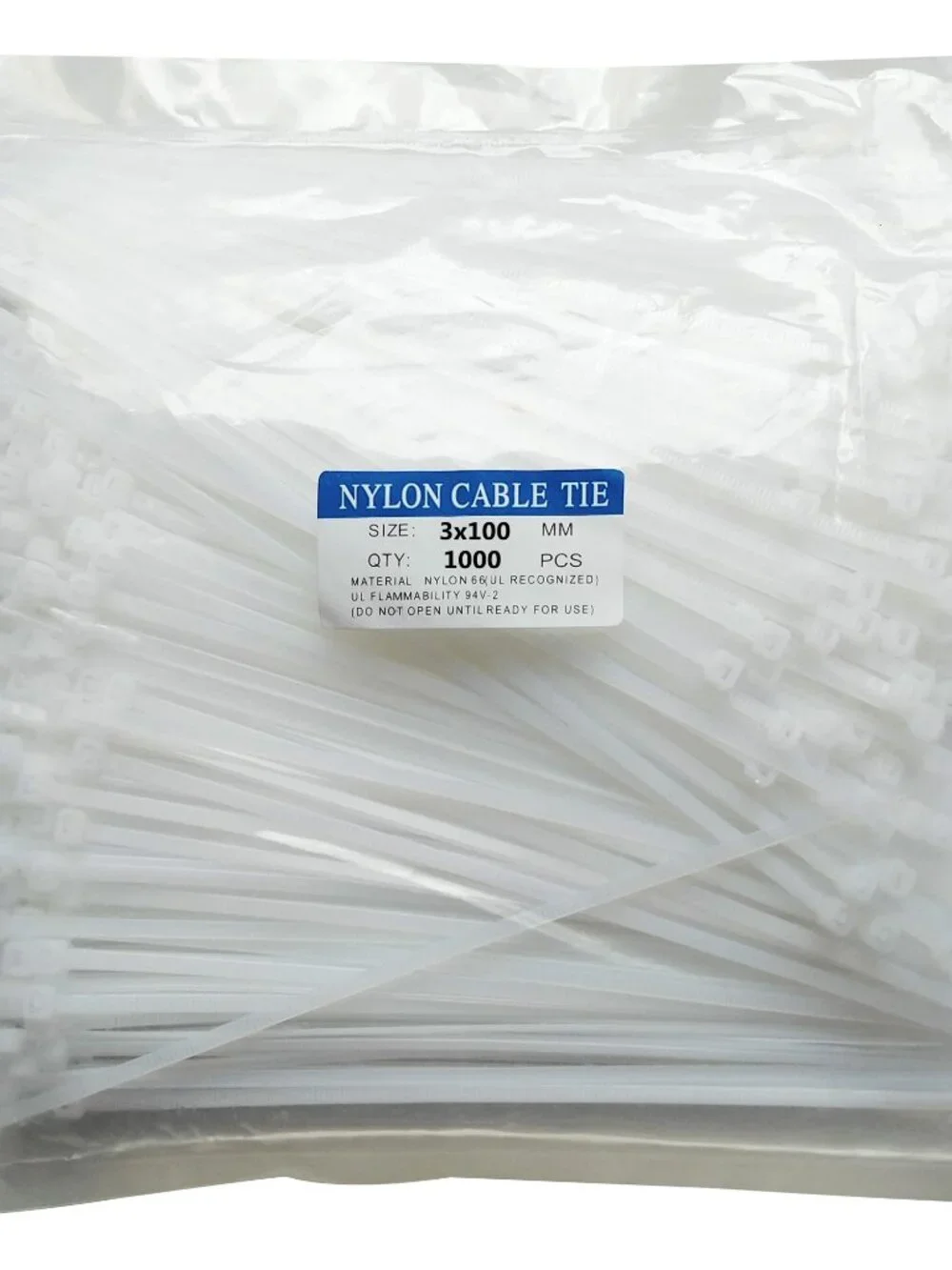 1000 pcs 4 inch Cable Zip Ties Heavy Duty, Premium Plastic Wire Ties with 18 LBS